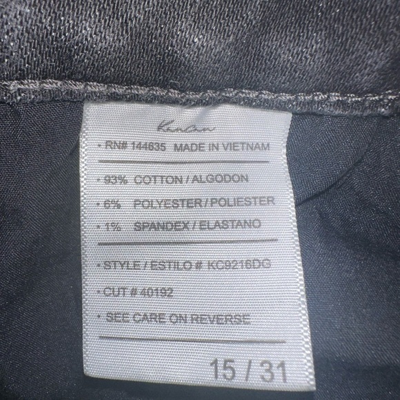 KanCan Jeans Womens Size 15 Skinny Ankle Distress Black Jeans Sz 31/27 High Rise - Picture 4 of 7